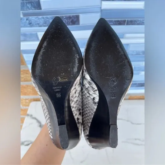 M.Gemi Snakeskin Print Wedge Heels 35/5