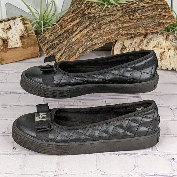 Michael Kors Cali Tracie Black Moc Logo Quilted Flats