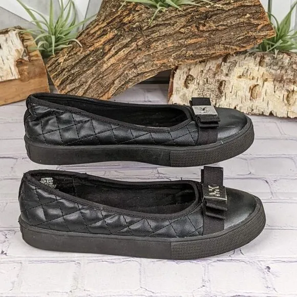 Michael Kors Cali Tracie Black Moc Logo Quilted Flats