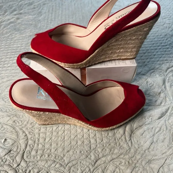 Michael Kors Red Wedge Espadrilles