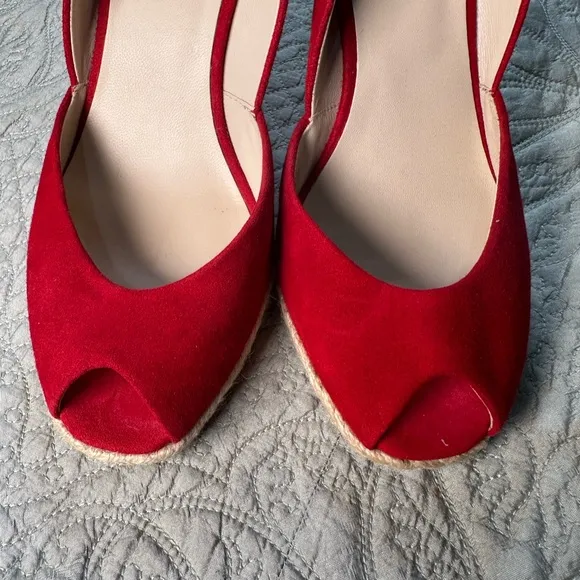 Michael Kors Red Wedge Espadrilles
