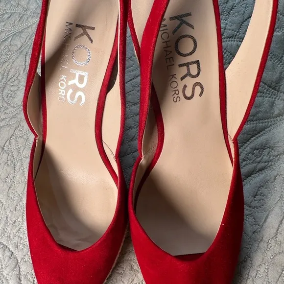 Michael Kors Red Wedge Espadrilles