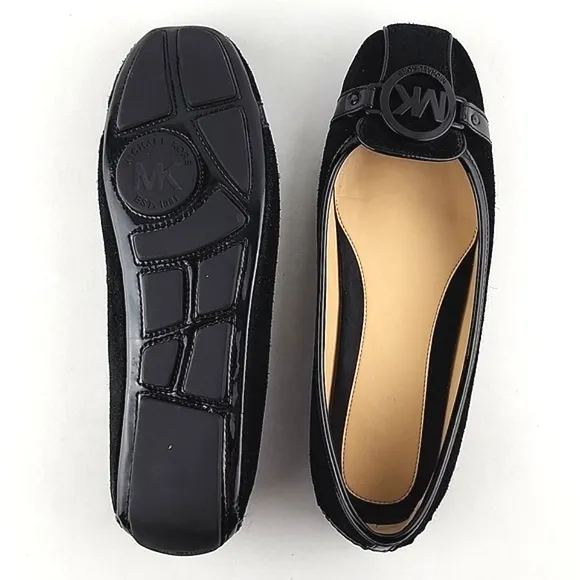 Michael Kors Women's Black Suede Leather Ballet Flats Loafer Square Toe Size 8M