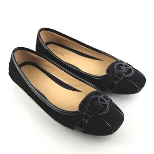 Michael Kors Women's Black Suede Leather Ballet Flats Loafer Square Toe Size 8M