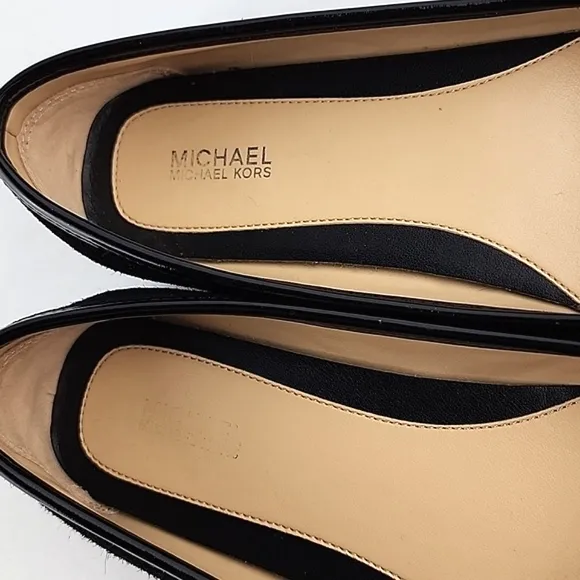 Michael Kors Women's Black Suede Leather Ballet Flats Loafer Square Toe Size 8M