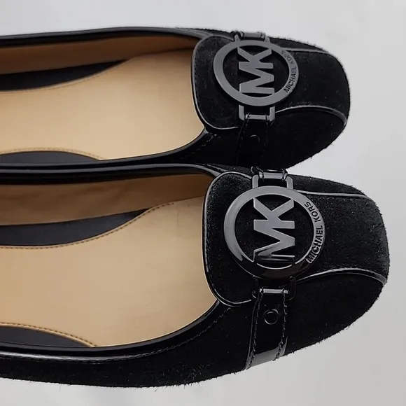 Michael Kors Women's Black Suede Leather Ballet Flats Loafer Square Toe Size 8M