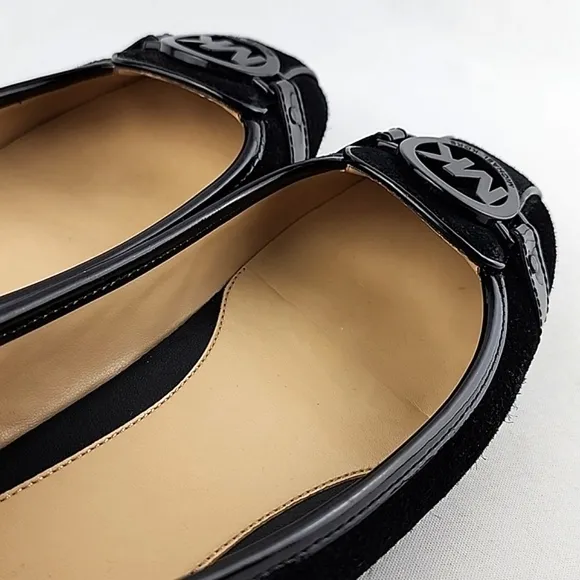 Michael Kors Women's Black Suede Leather Ballet Flats Loafer Square Toe Size 8M