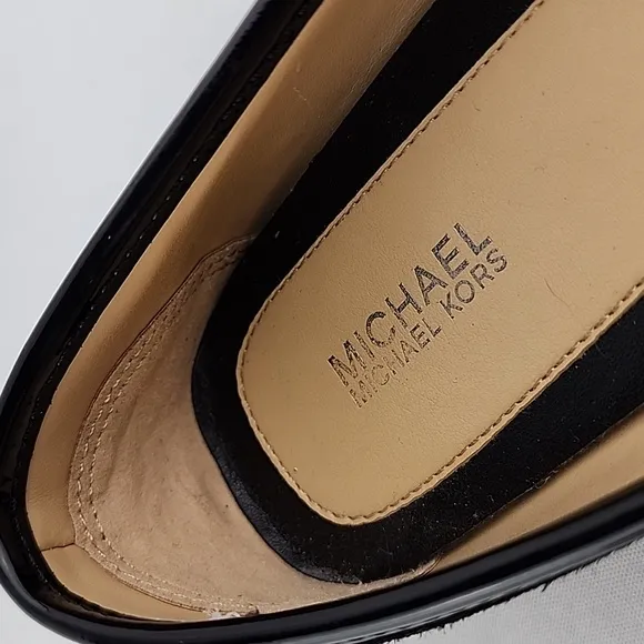 Michael Kors Women's Black Suede Leather Ballet Flats Loafer Square Toe Size 8M