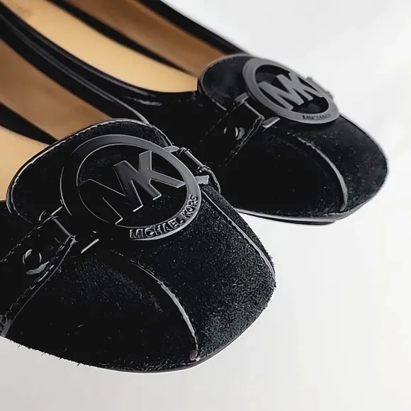 Michael Kors Women's Black Suede Leather Ballet Flats Loafer Square Toe Size 8M