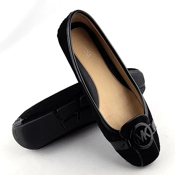 Michael Kors Women's Black Suede Leather Ballet Flats Loafer Square Toe Size 8M