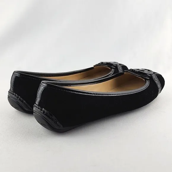 Michael Kors Women's Black Suede Leather Ballet Flats Loafer Square Toe Size 8M
