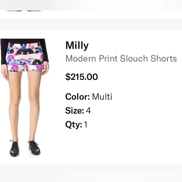 Milly Modern print slouch shorts In abstract print.