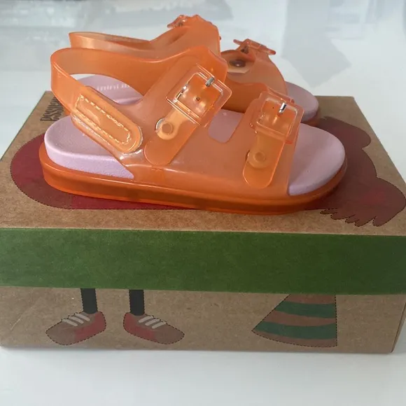 Mini Melissa Orange/Pink Sandals Toddler Size 6