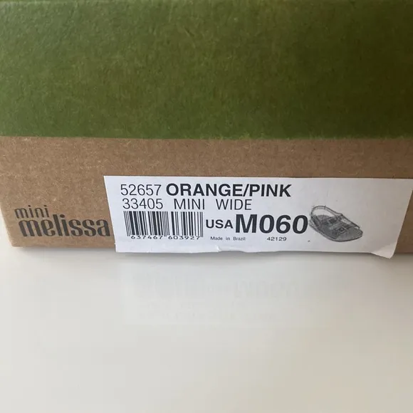 Mini Melissa Orange/Pink Sandals Toddler Size 6