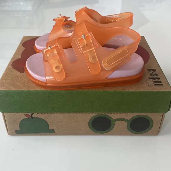 Mini Melissa Orange/Pink Sandals Toddler Size 6