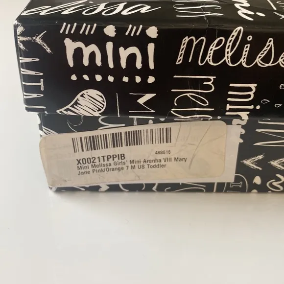 Mini Melissa Pink and Orange Glitter Sandals Toddler Size 7
