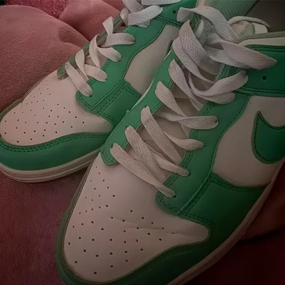 Mint Green and White Sneakers