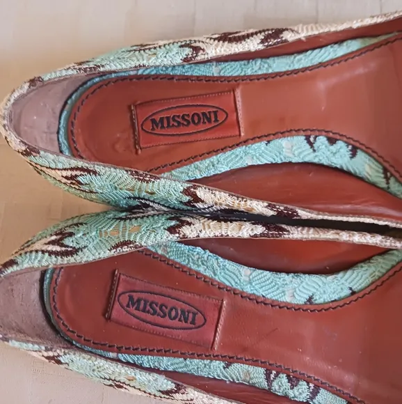 Missoni Multi Color Lace Overlay Pointy Toe Flats