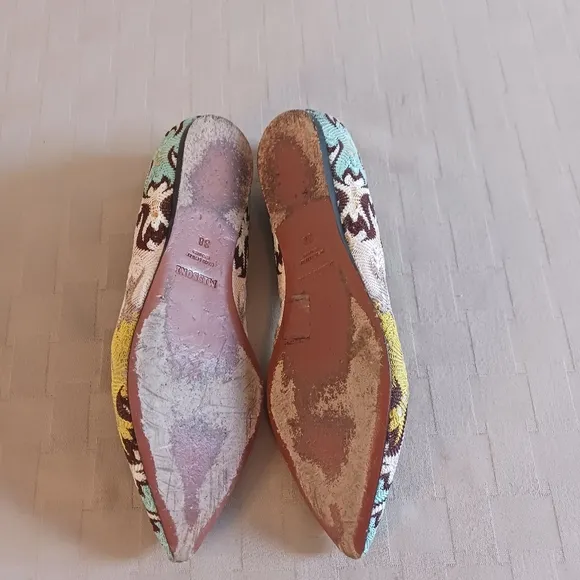Missoni Multi Color Lace Overlay Pointy Toe Flats