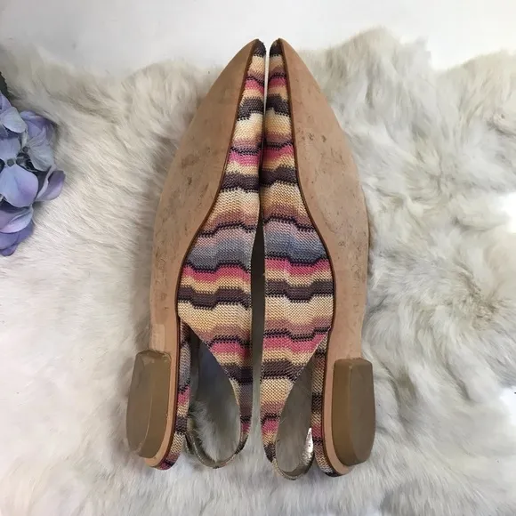 Missoni Womens Knit Slingback Ballet Flats Pointed Toe EU 37 / 7