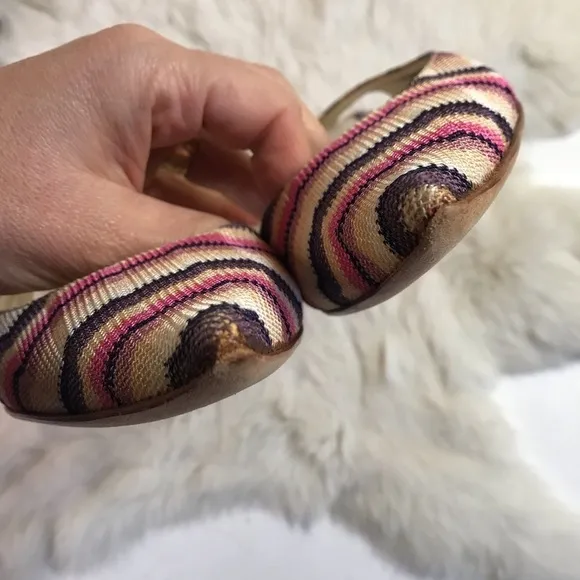 Missoni Womens Knit Slingback Ballet Flats Pointed Toe EU 37 / 7