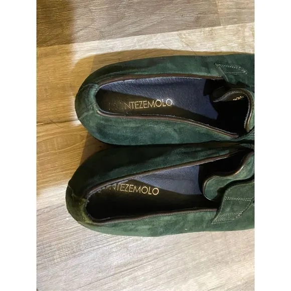Montezemolo Green Suede Leather Loafers, Size EU 41 / Men's 8.5, MSRP $215