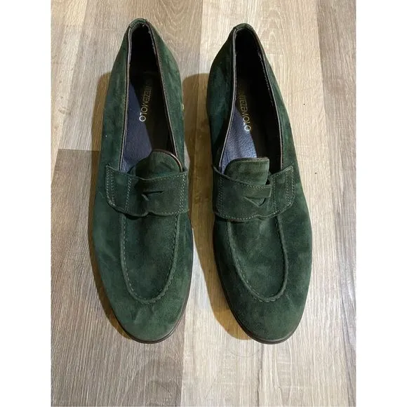 Montezemolo Green Suede Leather Loafers, Size EU 41 / Men's 8.5, MSRP $215