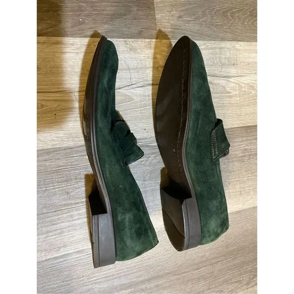 Montezemolo Green Suede Leather Loafers, Size EU 41 / Men's 8.5, MSRP $215