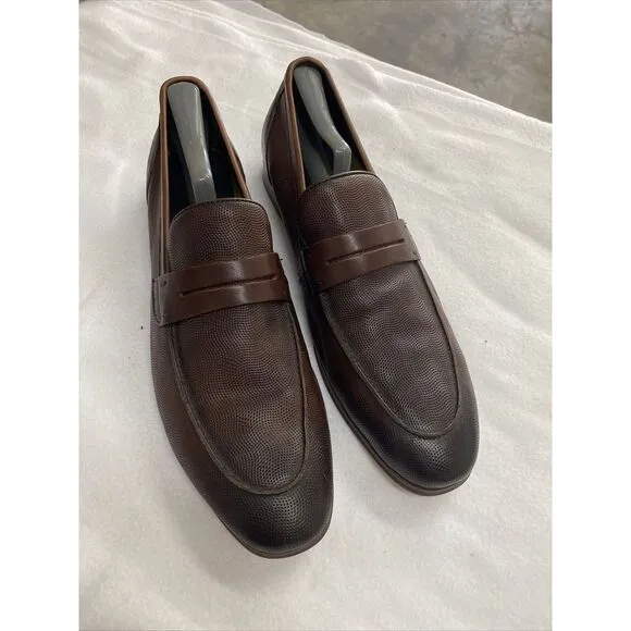 Moretti Gold Label Brown Loafers Men's Size 9.5 D  ‎ Leather Dress Shoes