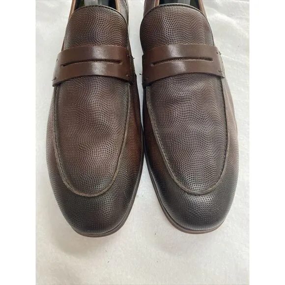 Moretti Gold Label Brown Loafers Men's Size 9.5 D  ‎ Leather Dress Shoes