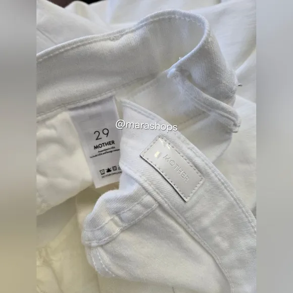 Mother Denim The Hustler Ankle Fray Jeans White