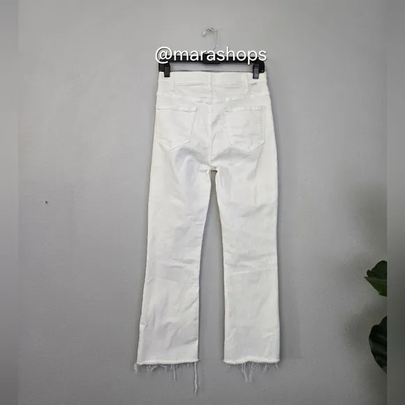 Mother Denim The Hustler Ankle Fray Jeans White