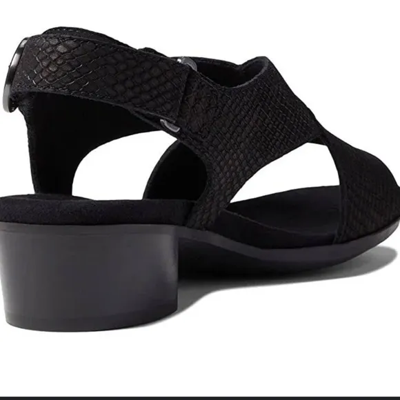 MUNRO Jenny Black Lizard print Nubuck sandals Sz 11 N New