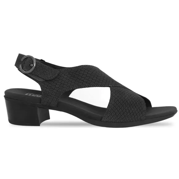 MUNRO Jenny Black Lizard print Nubuck sandals Sz 11 N New