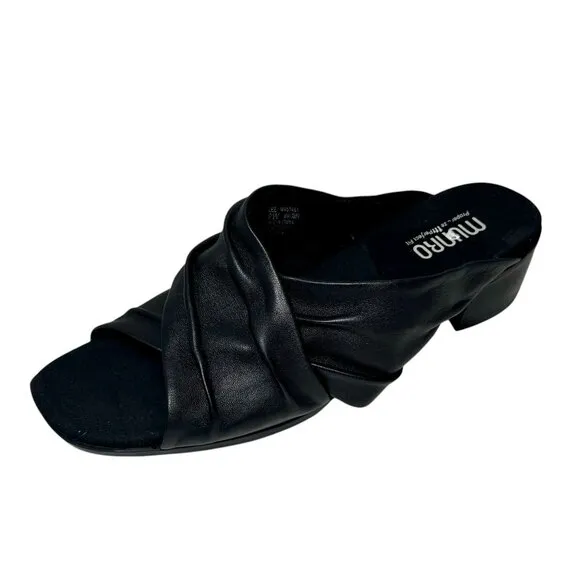 MUNRO Lee Soft Leather Slide Sandals size 9 W Wide NEW $190