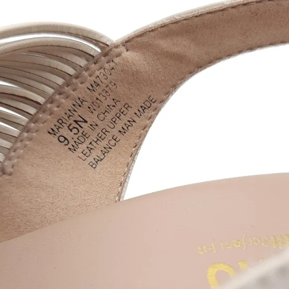 MUNRO Marianna Slingback Beige Sandals Stylish Comfort Women's Size 9.5 Narrow
