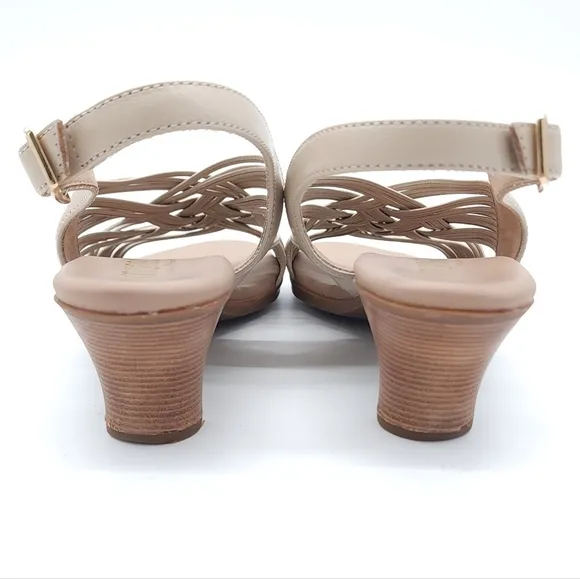 MUNRO Marianna Slingback Beige Sandals Stylish Comfort Women's Size 9.5 Narrow