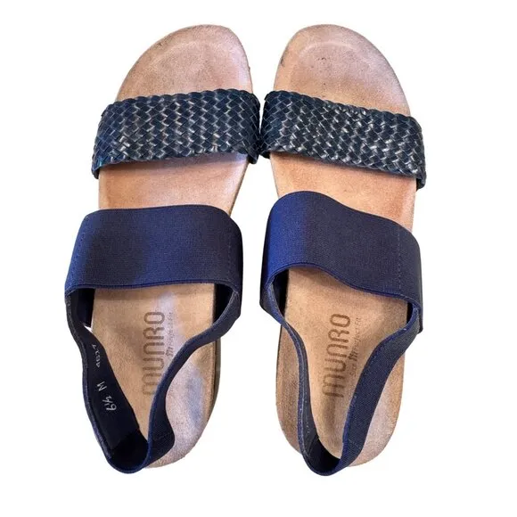 Munro Pisces Woven Navy Size 6.5 SandalArch Support Comfort Shoes $160 NWOB