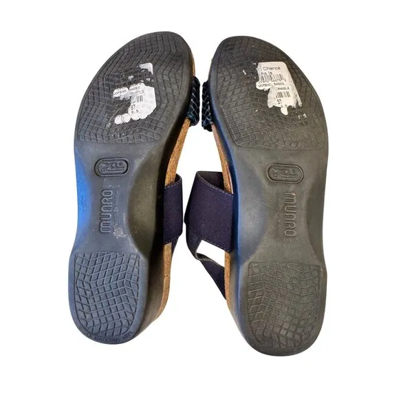 Munro Pisces Woven Navy Size 6.5 SandalArch Support Comfort Shoes $160 NWOB