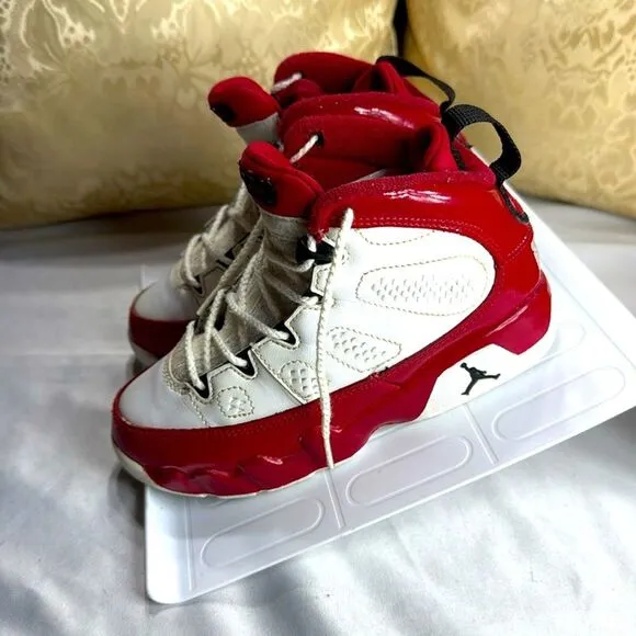 (N1) Air Jordan 9 Retro 302370-160 White Gym Red Boys' Sneakers, Size 11C‎