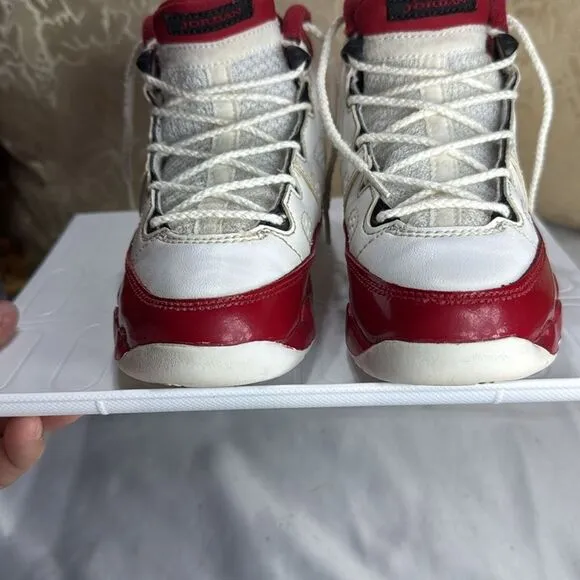 (N1) Air Jordan 9 Retro 302370-160 White Gym Red Boys' Sneakers, Size 11C‎