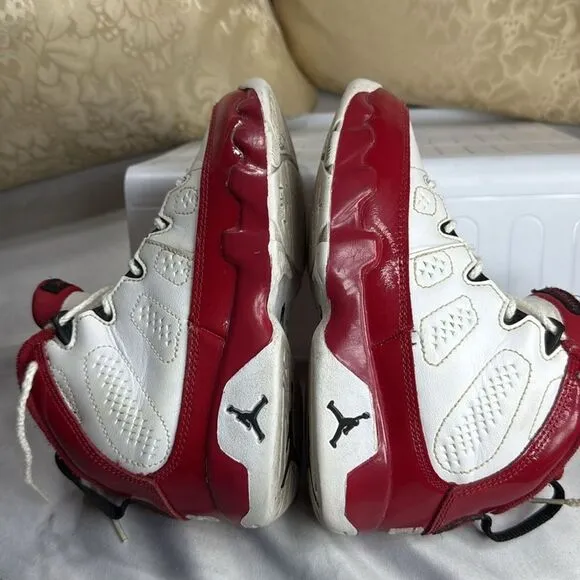 (N1) Air Jordan 9 Retro 302370-160 White Gym Red Boys' Sneakers, Size 11C‎