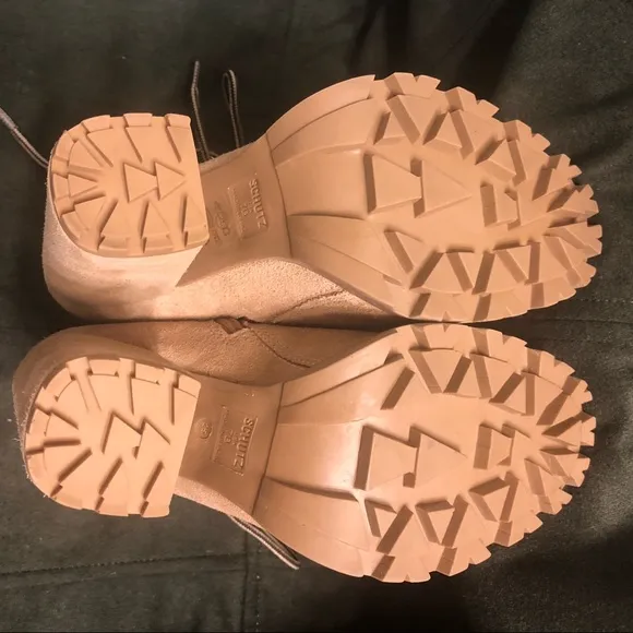 Naina Suede &amp; Faux Shearling Boots Sandstone sz 7