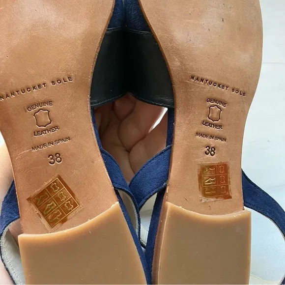 Nantucket Sole Leather Slingback Flats 8