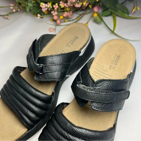 Naot Vesta Leather Sandal in Black Size 10