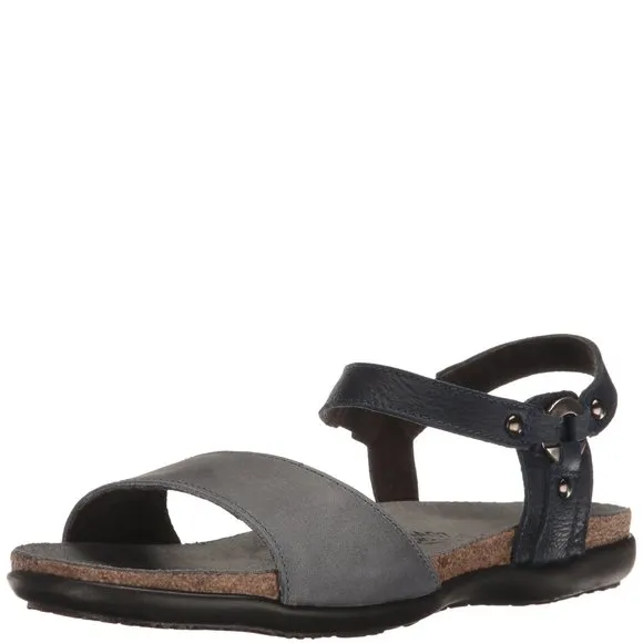 NAOT WOMEN'S SABRINA SANDAL VINTAGE SLATE LTHR/INK LTHR 7-7.5 M US
