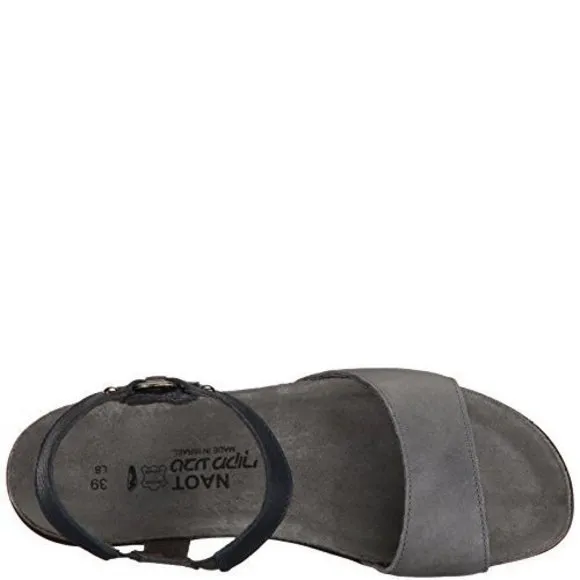 NAOT WOMEN'S SABRINA SANDAL VINTAGE SLATE LTHR/INK LTHR 7-7.5 M US