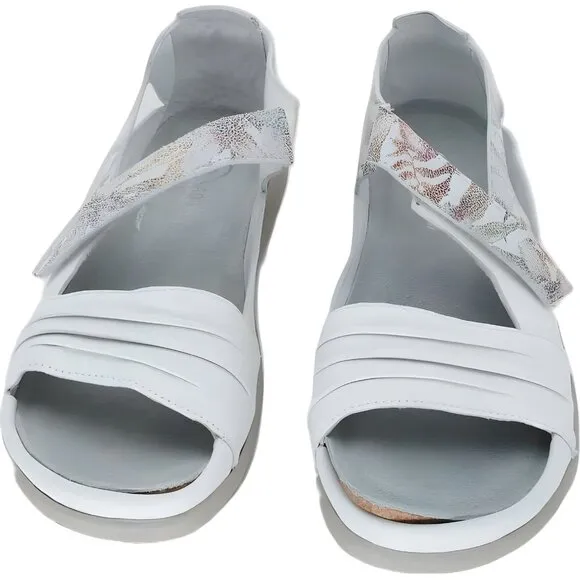 NAOT Women's Soft White Floral Papaki Sandal Size 12-12.5