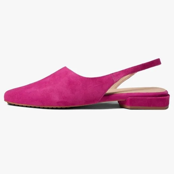 Naturalizer 27 EDIT Avrie Suede Slingback Block Heel Flats