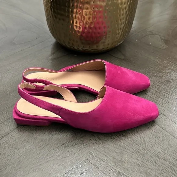 Naturalizer 27 EDIT Avrie Suede Slingback Block Heel Flats